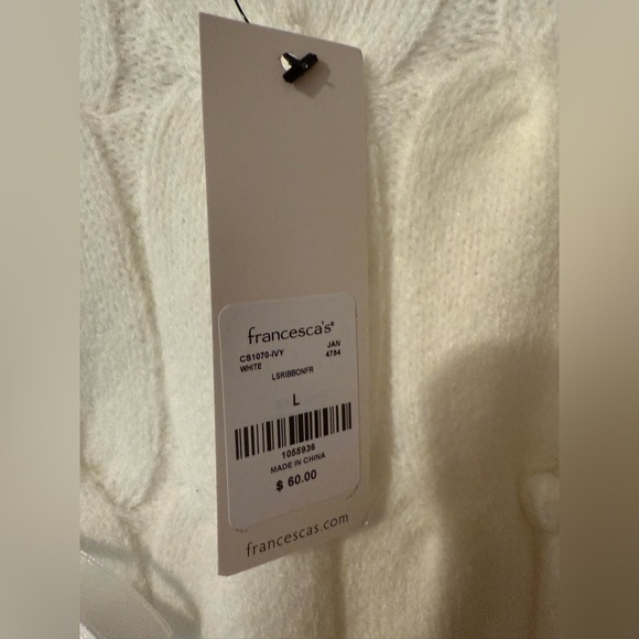 Francesca’s Holly Ribbon Front Cable Pullover Sweater - Picture 6 of 6